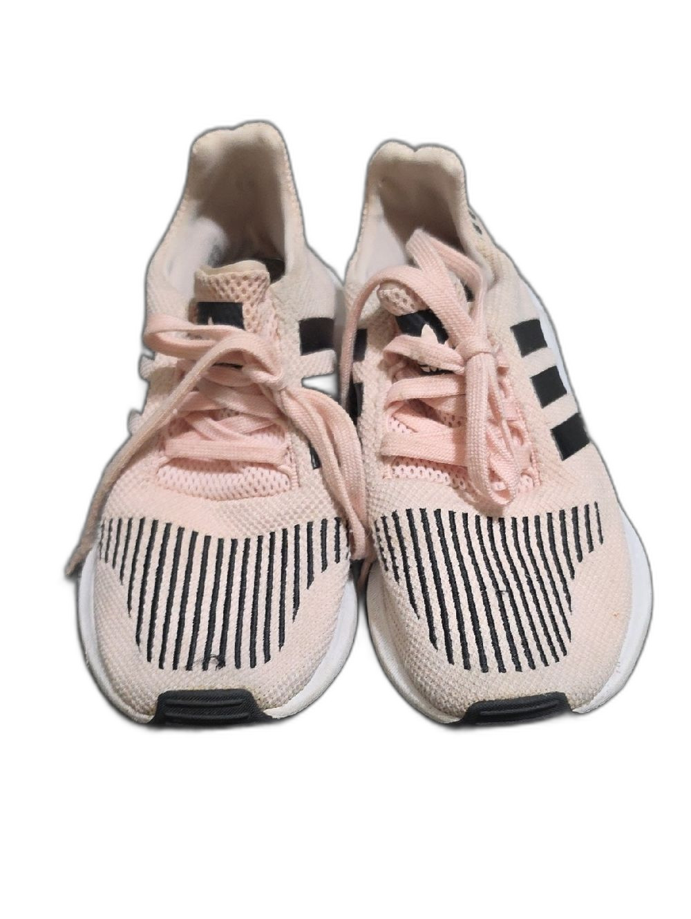 adidas Pink Knit Women's Running Sneakers with Black Stripes